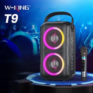 W-KING T9 KARAOKE Bluetooth Parti Hoparlör 80 W (100W Pik) Hoparlör, Bassup Teknoloji ile Kablosuz TWS Hoparlörler, Karışık Renk Işıkları, TF Kart / USB Oynatma RGB Subwoofer