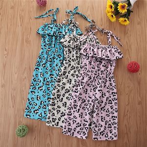 Bebek Tulum Yaz Sling Leopar Jumspuits Giyim Çocuk Bodysuits M3450