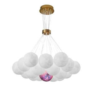 Pendelleuchten Einfache PLA Ball Bubble Frosted White Wohnzimmerlampe 3D-Druck R Esszimmer Schlafzimmer G9 Beleuchtung Innen