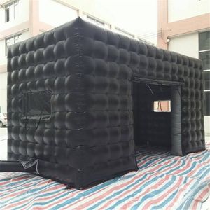 Ticari Siyah İmtiyaz Çadırı Şişirilebilir Tüp Kiosk Özelleştirilmiş Blow Booth Pop Up Cube Karnaval Parti Merkezi Satış veya Ticaret Fuarı Kiralama için Çıkartma Logosu