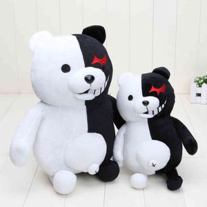 DANGAN RONPA Süper Danganronpa 2 Monokuma Siyah Beyaz Ayı Peluş Oyuncak Yumuşak Dolması Hayvan Bebekler Noel Oyuncak Y211119