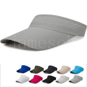 Summer Breathable Air Sun Hats Men Women Adjustable Visor UV Protection Top Empty Solid Sports Tennis Golf Running Sunscreen Cap DE173