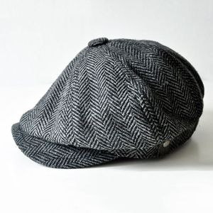 Две стили Ткань Винтаж Англия Стиль Newsboy Шляпа Темный Цвет Дизайн Мужчины и Женщины Обычные Моды Шляпы Многоразмерные Оптом