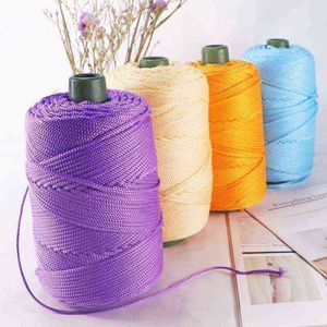 1PC 230 Grams of Light Viscose Ice Rope Summer Sun Hat Hand Woven Diy Hook Cushion Hollow Bright Silk Medium Thick Wool Bulky Yarn Y211129