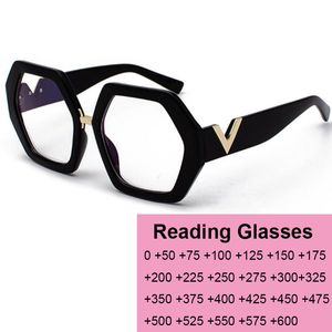 2021 Lüks Kare Bayanlar Büyük Mavi Işık Engelleme Okuma Kadın Moda Marka Farsightedness Reçete Gözlük Artı