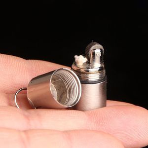 Mini Kerosen Daha Çakmak Kamp Mutfak Araçları Kapsül Taşınabilir Metal EDC Dişli Su Geçirmez Tiny Fıstık çakmak Anahtar Ateş Starter