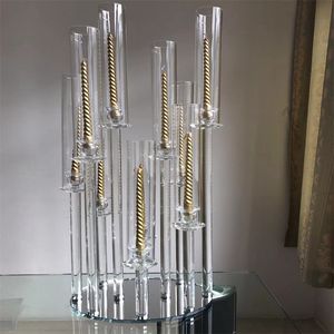 Sadece LED Mum için kullanabilirsiniz) Dekorasyon 5 6 7 8 Arms Kristal Candelabra Centerpieces for sale