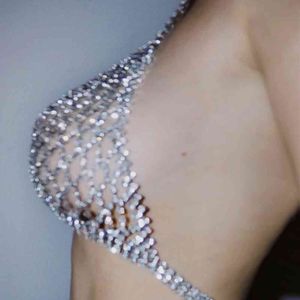 Seksi Renkli Kristal Zincir Koşum Bra ve Thong Takı Kadınlar Için Gökkuşağı Rhinesotne Bikini Set Vücut Lingerie İç Giyim