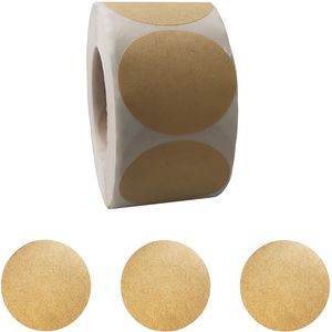 500 Per Roll Vintage Kraft Paper Stickers Round Shape Lables for Baking Packaging Business Stickers Tags