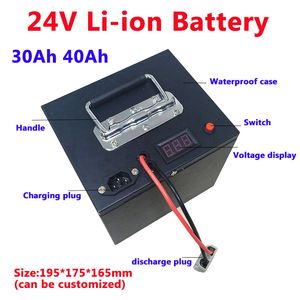 24 V 30AH 40AH Lityum Li-Ion Pil Paketi BMS ile Şarj Edilebilir Motosiklet Golf Sepeti RV UPS Tedarik Yedekleme Güç + 5A Şarj