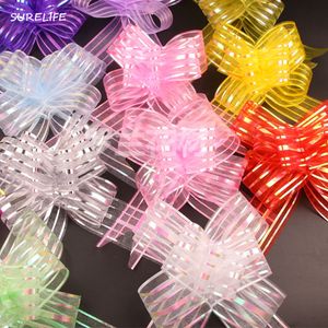 100 pcs / lote 1,8 / 3 / 5cm presente de embalagem puxar fitas de arco embrulhe presente de casamento decoração de festa de casamento Pullbows Preço de fábrica especialista Qualidade de qualidade Último estilo original