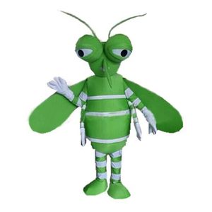 Yüksek Kaliteli Yeşil Sivrisinek Maskot Kostüm Cadılar Bayramı Noel Karikatür Karakter Kıyafetler Takım Elbise Reklam Broşürleri Giysiler Karnaval Unisex Yetişkinler Kıyafet