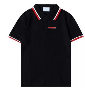 Lüks Rahat Mens T Gömlek Nefes Polo Giyim Tasarımcısı Kısa Kollu T-Shirt 100% Pamuk Yüksek Kalite Toptan Siyah ve Beyaz Boyut S ~ 2XL