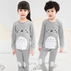 Pijama Çocuklar Pamuk Toddler Karikatür Totoro Çocuk Pijama Setleri Bebek Kız Erkek Uzun Kollu Pijama Pijama Enfant Garcon 210915