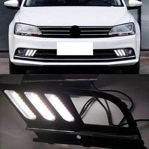 1 Pair Araba LED DRL Gündüz Koşu Işık Volkswagen VW Jetta Sagitar MK6 2015-2018 Flama Sinyali