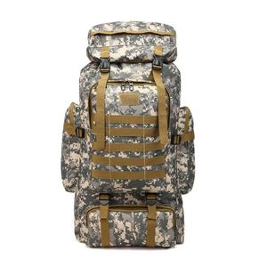 80L Waterproof Molle Camo Tactical Backpack Military Army Hiking Camping Backpack Travel Rucksack Outdoor Sports Climbing Bag Y0721