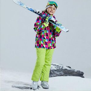 Giyim Setleri -30 Derece Çocuklar Set Erkek Kız Çocuk Snowboard Ski Takım Su Geçirmez Açık Hava Spor Ceket Pantolon Giysileri Snowsuit Teen