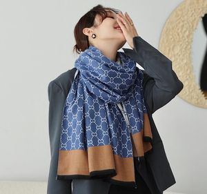 2023 Платки Корейская версия нового женского украшения двусторонний средней длины имитация кашемира теплый шарф модный утолщающий внешний шарф-шаль