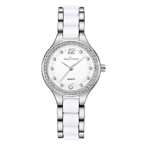 O mais novo movimento de quartzo cer￢mica de chegada Womens Womens Womens Diamond Ladies Watches Life Propertente Excelentes rel￳gios de pulso