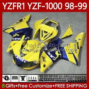 Yamaha YZF-R1 YZF1000 YZF R 1 1000 CC Camel Mavi 98-01 Bodys 82NO.72 YZF R1 1000CC 1998 1999 2000 2001 YZF-1000 YZFR1 98 99 00 01 OEM Fairing Kiti