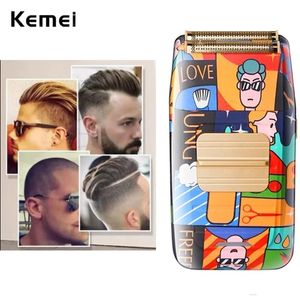 Kemei km 1102h aparador de cabelo personalizado graffiti elétrico barbeador mens profissional moda clipper corte corte de cabelo