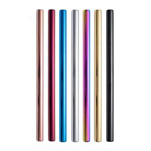 Reusable Stainless Steel Drinking Straws, 215mm Wide Colorful Metal Straws for Boba Smoothie Milky Tea