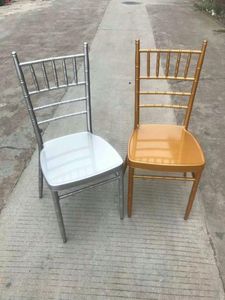 European Style Gold Metal Chiavari Chair | Customizable Wedding Chair With Cushions | Elegant Plain Dyed Event Seating