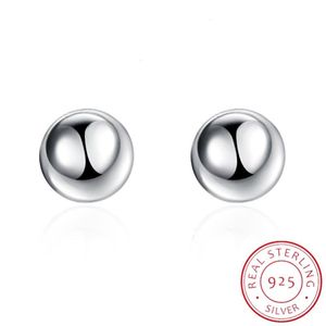 Jóias de prata esterlina 925 de alta qualidade para mulheres brincos de bola redondos moda elegante brincos atacado 8 mm/10 mm