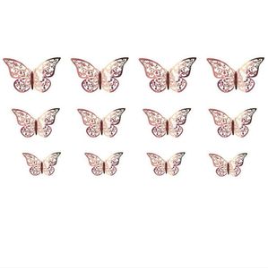 3D hohle Schmetterlings-Wandaufkleber, Heimdekoration, Festival, Party-Layout, Papierschmetterlinge, 12 Stück/Set