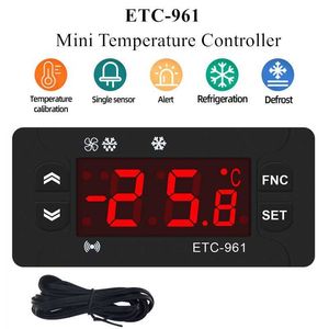 ETC-961 Мини-регулятор температуры Микрокомпьютер Термостаты Цифровой термостат Холодильная сигнализация 220 В NTC Датчик 40% Скидка 210719