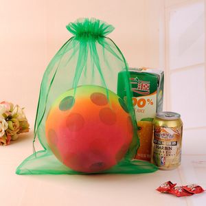 30 x 40 cm grüne Geschenktüten, 50 Stück/Lot, große Kordelzug-Organza-Verpackungsbeutel für Kinder, Gefälligkeiten, Spielzeug, kann mit individuellem Logo versehen werden