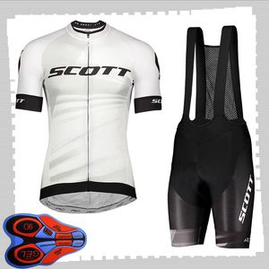 Scott equipe ciclismo mangas curtas jersey (babador) conjuntos de calções homens verão respirável estrada roupas de bicicleta MTB roupas de bicicleta esportes uniformes y210414101