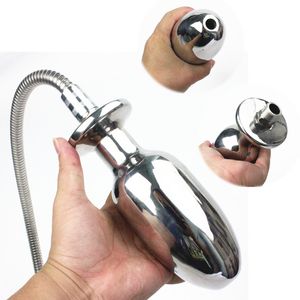 8 tamanhos inimador de aço inoxidável plugues anais ânus enema vaginal Intestinal limpador bumbum plugue duche chuveiro limpeza brinquedo sexual para homens mulheres HH8-1-67