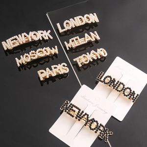 World City London Newyork Paris Milan Clip Clip парикмахерская жемчужина Barrettes Clips Bobby Pin для женщин детские модные украшения воля и песчаная