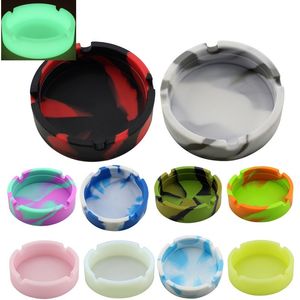 Silicone Noctilucent Ashtrays Soft Portable Pocket Round Ashtray Shatterproof Anti-scalding Cigar Home Cigarette Holder