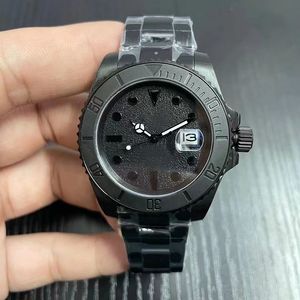 U1 Новая распродажа Высококачественные автоматические мужские часы Полный черный браслет из нержавеющей стали MAD SUB 40MM Часы