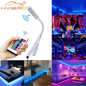 Mini 24Keys RGB LED Şerit IR Uzaktan Kumanda ile Alıcı 3528 5050 RGBS LED'ler Için DC12V Şeritler