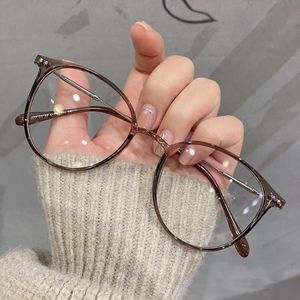 Fashion Sunglasses Frames TR90 Anti-blue Light Oversized Metal Frame Eyeglasses For Women Square Classic Elegant Retro Men Trend Computer Gl