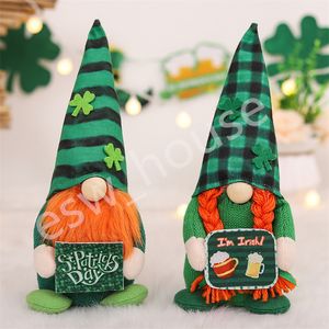 St.Patrick's Günü Parti Gnomes Shamrock Yüzsüz Bebek Yeşil Yonca İrlanda Peluş Bebekler Ev Masa Dekorasyon Çocuk Oyuncakları