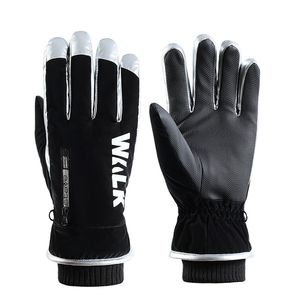Winter Men's and Women's Ski Gloves Windproof Waterproof Touch Screen Non-slip Plus Velvet Warm Reflective Strip Outdoor Riding Gloves