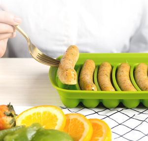Ev yapımı Kek Araçları DIY Altı Parçalı Kapak Silikon Sosis Kalıp Dropshipping Sosisli Sıcak Köpek Hızlı Prototipleme Jambon Pişirme Mutfak Gadget