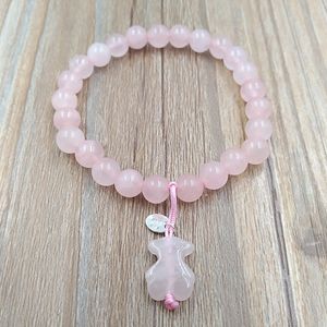 sevimli Ayı takı yapımı dijes para pulseras Pembe 925 ayar gümüş nazar bilezik kadınlar için 16 cm bilezik tenis zinciri boncuklu ayak bileği setleri hediyeler 615431650