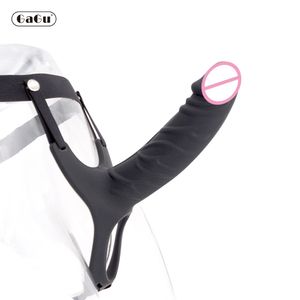 Gagu sexo brinquedos oco dildo com hirness strapon pênis plug anal para casal cinta cinto de castidade em vibrador para homem mulher lésbica y0408