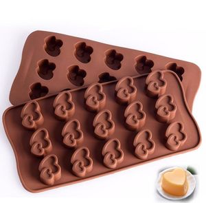 15 Cavity Double Heart Silicone Jelly Moulds Fifteen Holes Ice Cube Tray Heat Resistance Baking Kitchen Chocolate Molds SN5873