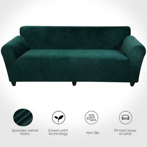 Velvet Sofa Cover Elastic Funda for Living Room Corner sofa L-shaped Couch Slipcover housse canape dangle 211102