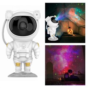 Mais recente Astronauta Starry Sky Projector Lamp Galaxy Star Laser Projection USB Charging Atmosphere Lamp Kids Bedroom Decor Boy Christmas Gift 21126