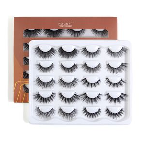 10 pares misturam estilo faux 3d mink cílios posti pelashet Natural espessura longa maquiagem