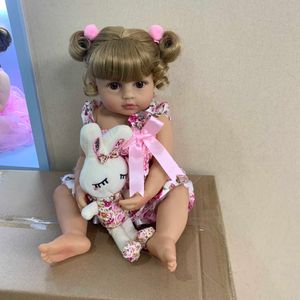 55см оригинальный NPK Reborn Reborn Baby малыша девушка принцесса кукла в розовой юбке LifeLike очень мягкое полное тело силиконовые куклы ванны игрушка подарок Q0910