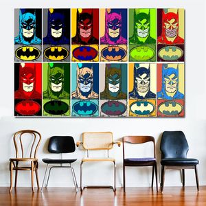 Pop art süper kahraman karikatür oturma odası için tuval boyama çocuk odası duvar sanatı tuval baskılar posterler çerçevesiz