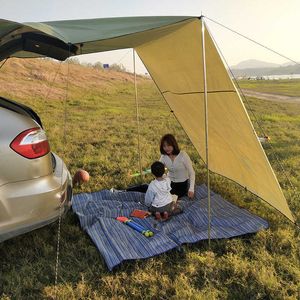 Araba Yan Tente Gölge Güneşlik Ekran Komple Kitleri Kamp Römork Gölgelik Sun Barınak SUV Beach Açık Barraca Kamp Y0706